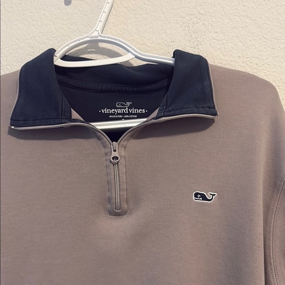 Vineyard Vines Gray Quarter-Zip Sweater Small 100% cotton - Picture 3 of 4